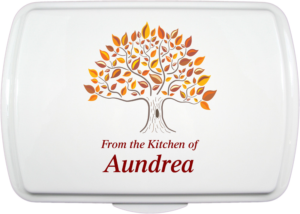 9X13" Fall Tree Design,Traditional Lid Only - Click Image to Close
